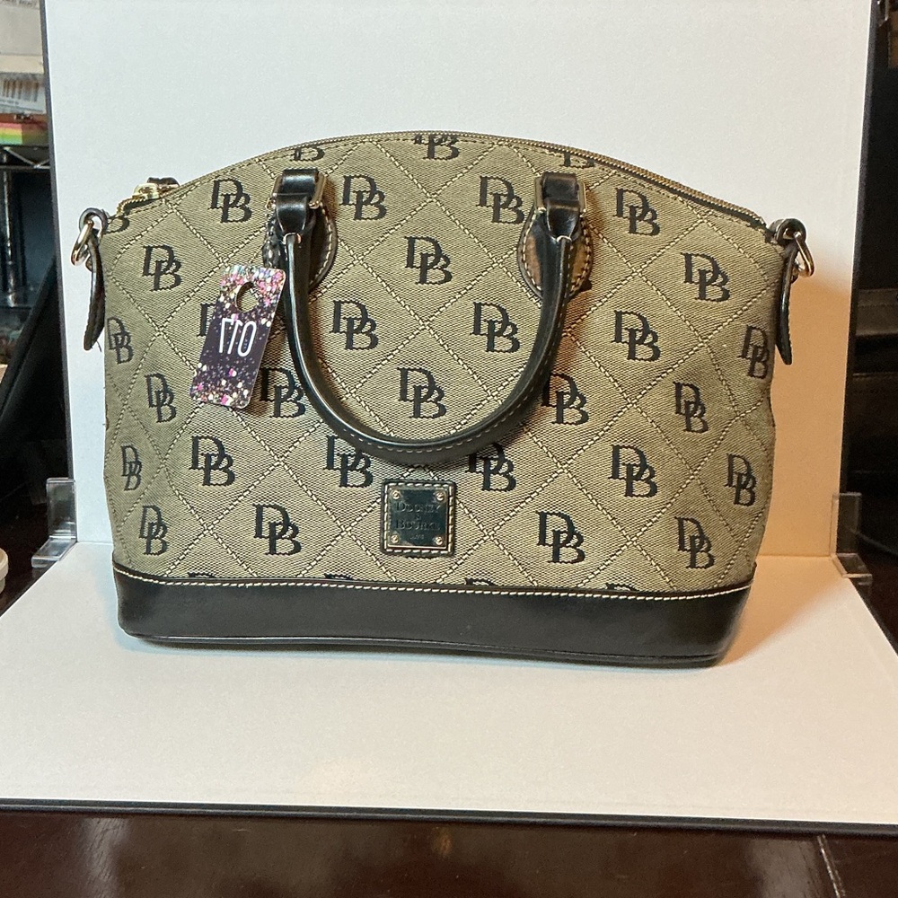 Dooney & Bourke Quilted DB Signature Monogram Domed Satchel